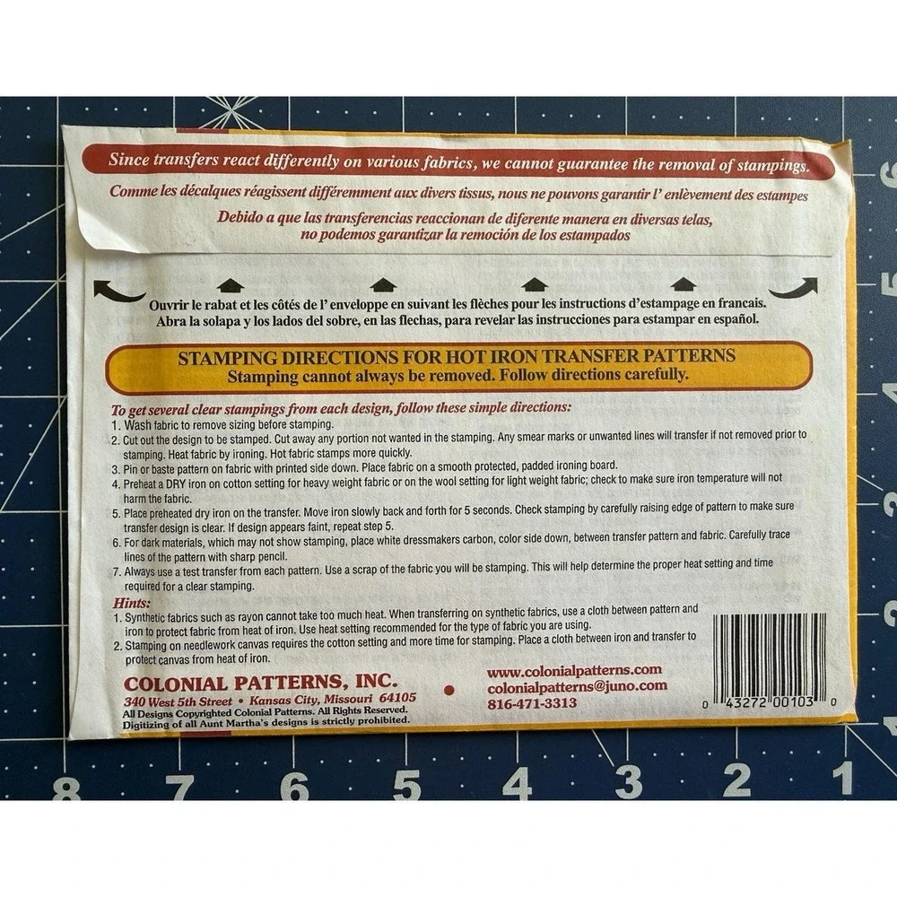 Aunt Martha's Hot Iron Embroidery Transfers Cat of all Trades - 3975